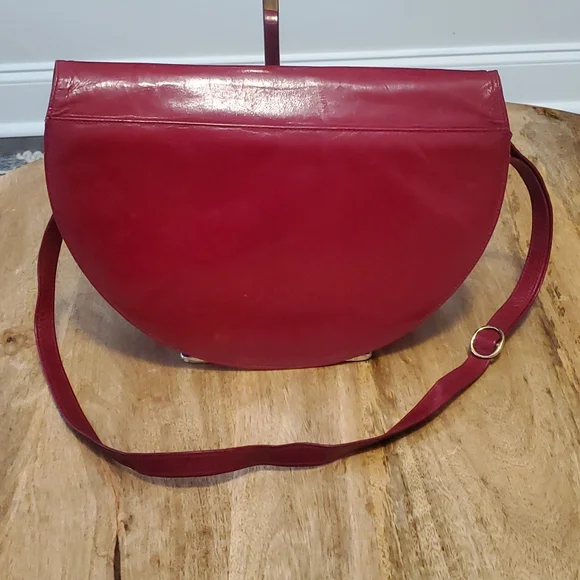 RARE Vintage Stuart Weitzman Leather Handbag Burgandy Floral Design - Picture 2 of 12